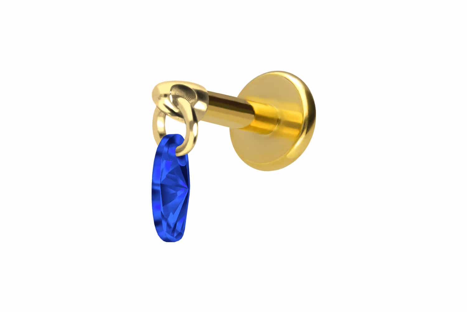 Titan Labret Piercing mit Innengewinde KRISTALLOVAL